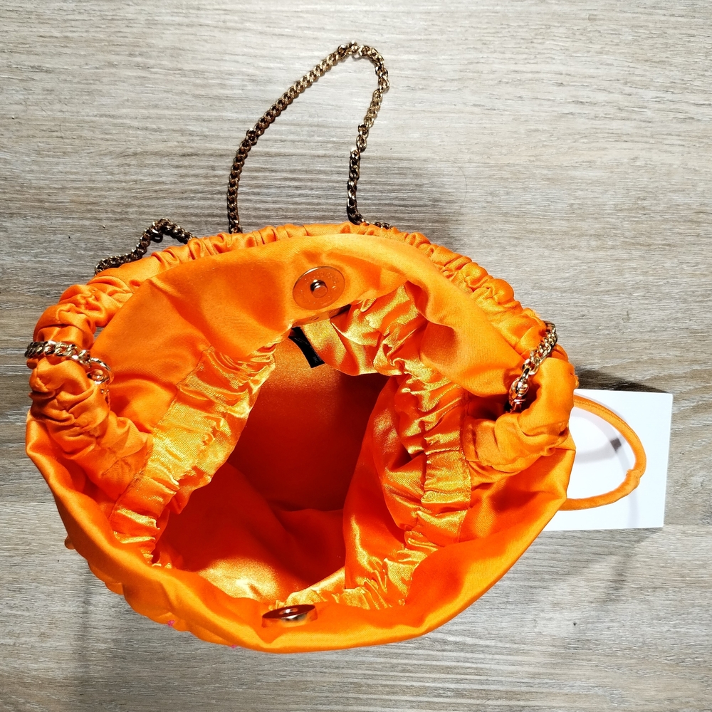 NWT Never Fully Dressed Genesis Pouch Bag Orange Sunburst Sequin Crossbody Bag - Picture 8 of 12